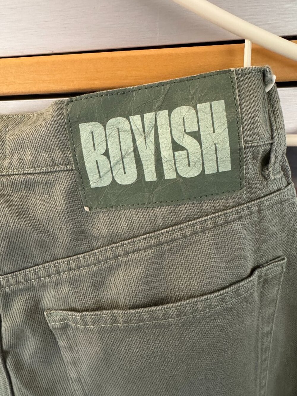 Boyish Ziggy Jeans Size 28 Green Mile High Rise Straight Leg Sustainable Denim